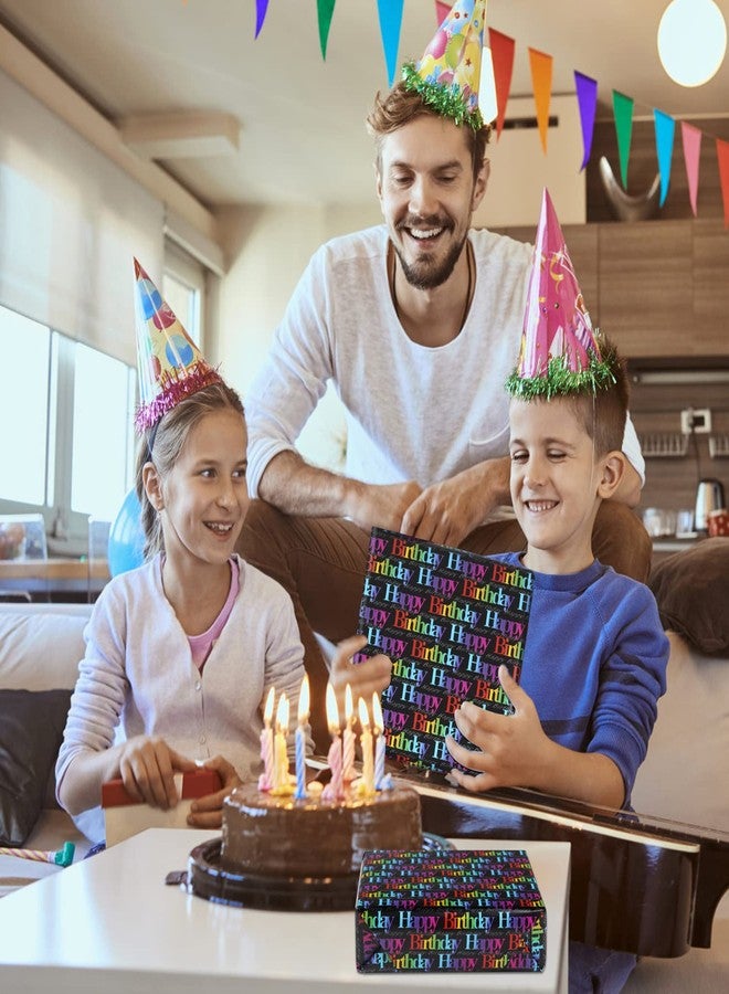 AirCool Happy Birthday Wrapping Paper for Girls Boys Kids Women Men - Gradient Color Gift Wrap With Cut Lines on Reverse - 7 Sheets Folded Flat 20x28 Inches - Image 4